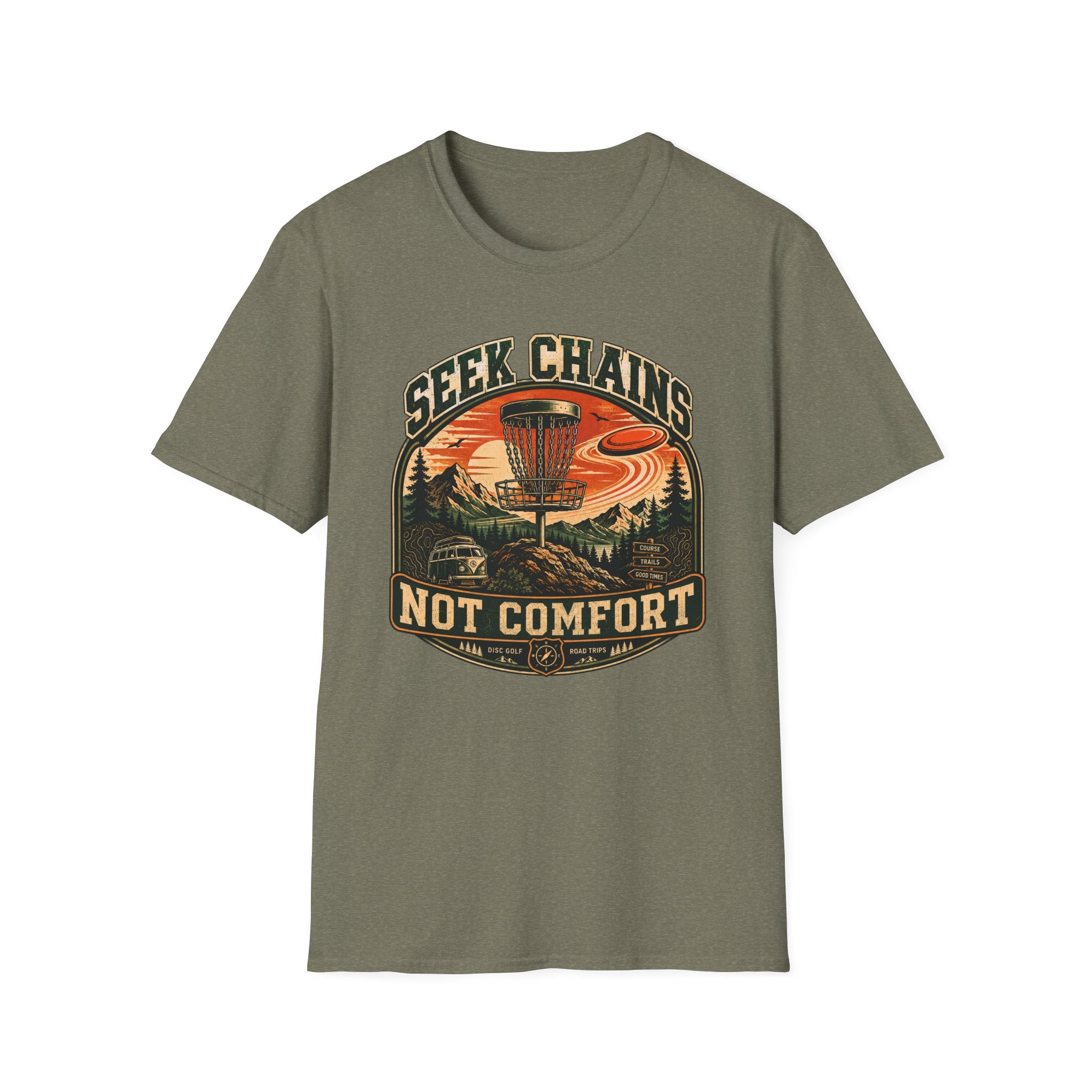 Seek Chains Not Comfort Vintage Disc Golf T-Shirt