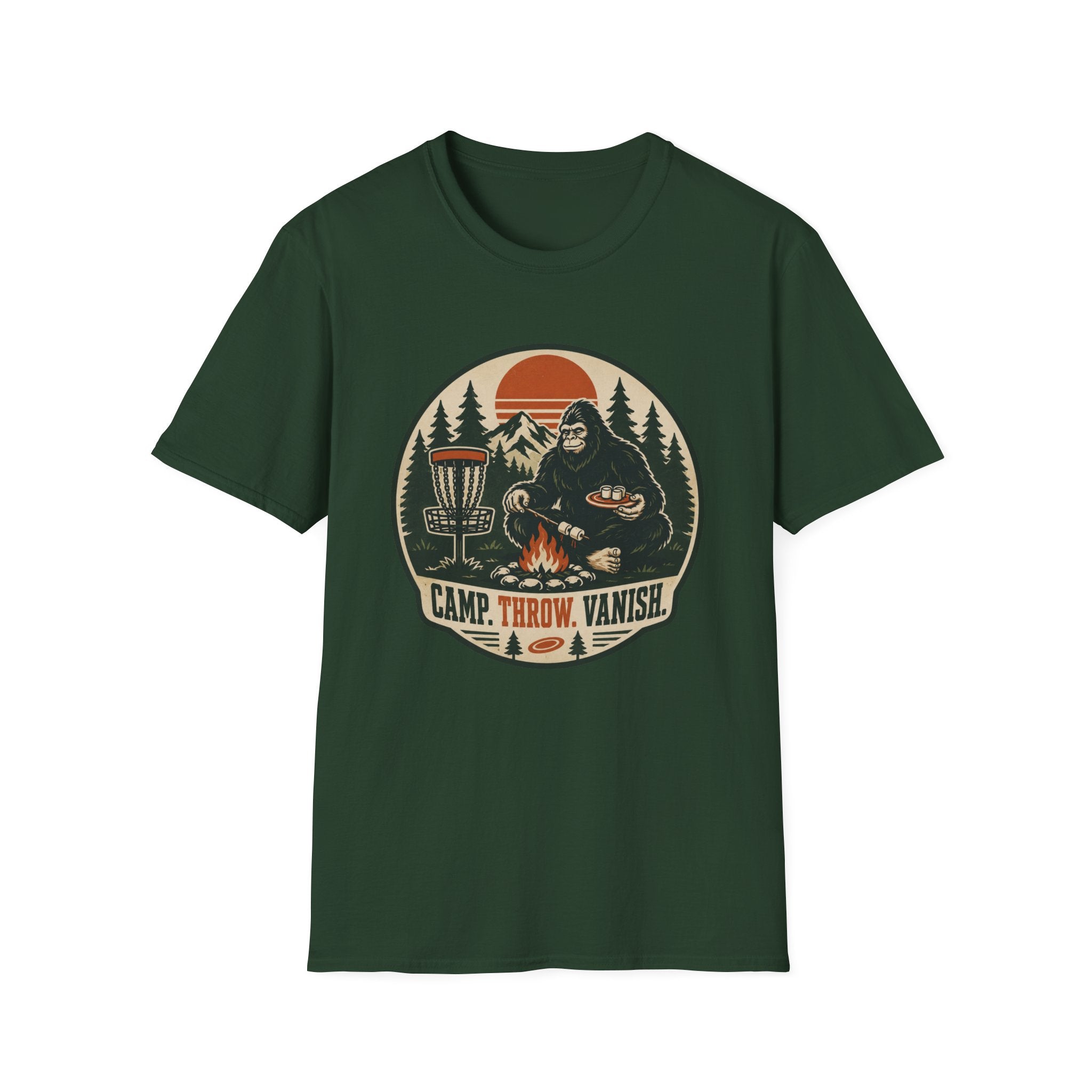 Camp, Throw, Vanish Vintage Disc Golf T-Shirt