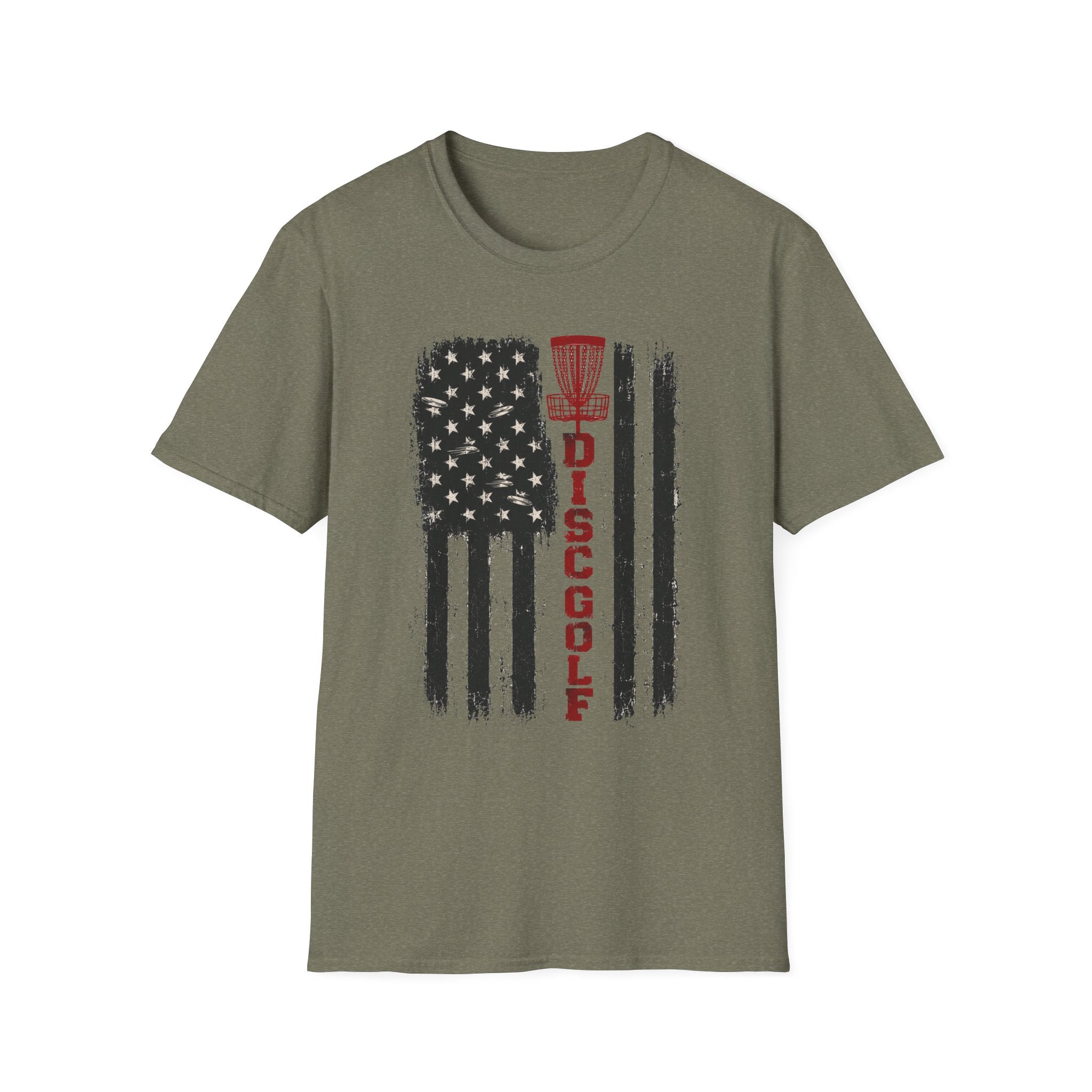 DG Distressed Flag Vintage Disc Golf T-Shirt