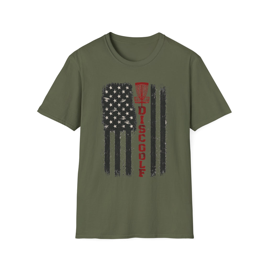 DG Distressed Flag Vintage Disc Golf T-Shirt