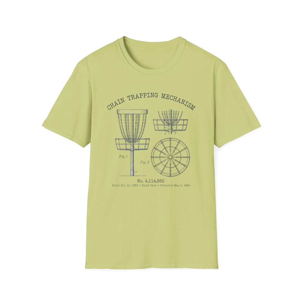Chain Trapping Mechanism Patent Vintage Disc Golf T-Shirt