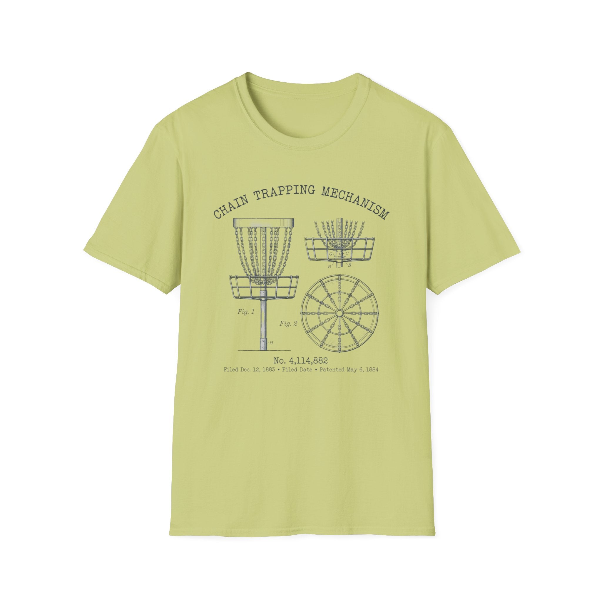 Chain Trapping Mechanism Patent Vintage Disc Golf T-Shirt