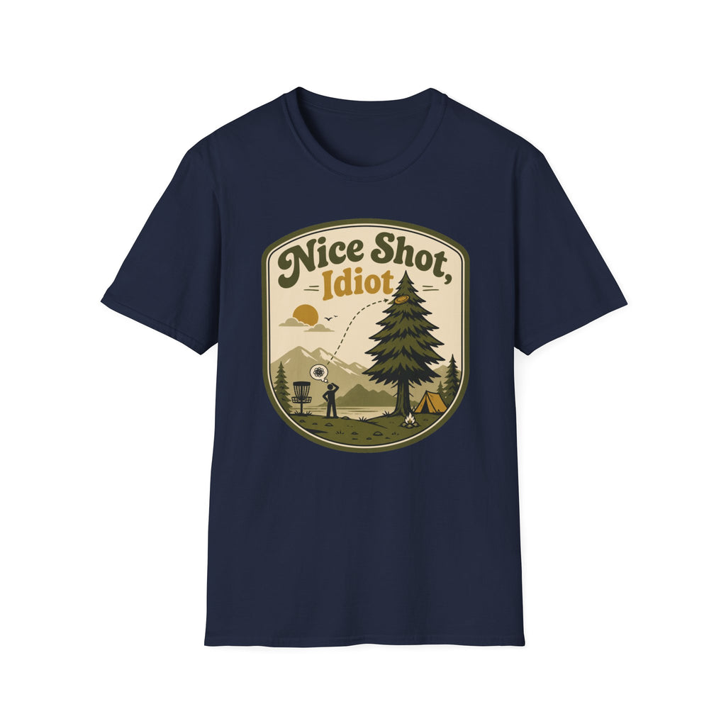 Nice Shot Idiot Vintage Disc Golf T-Shirt
