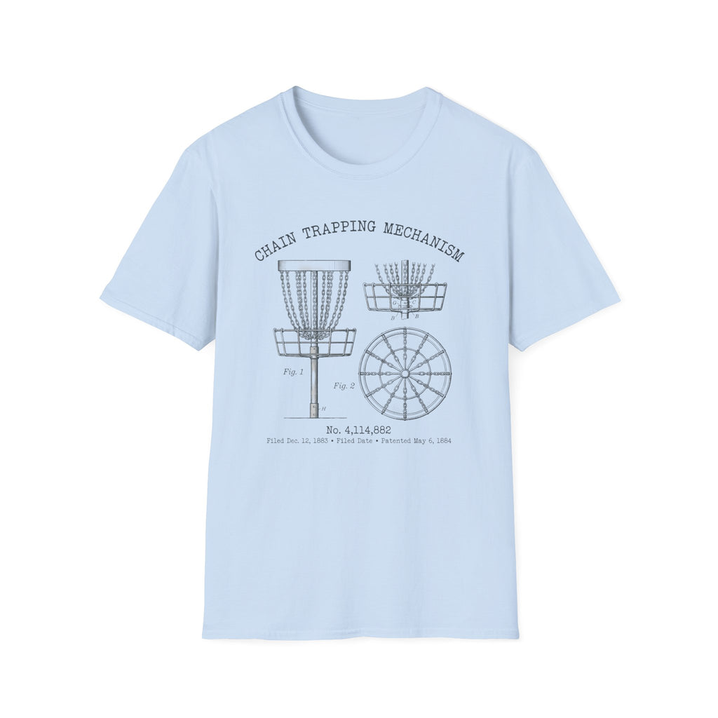 Chain Trapping Mechanism Patent Vintage Disc Golf T-Shirt