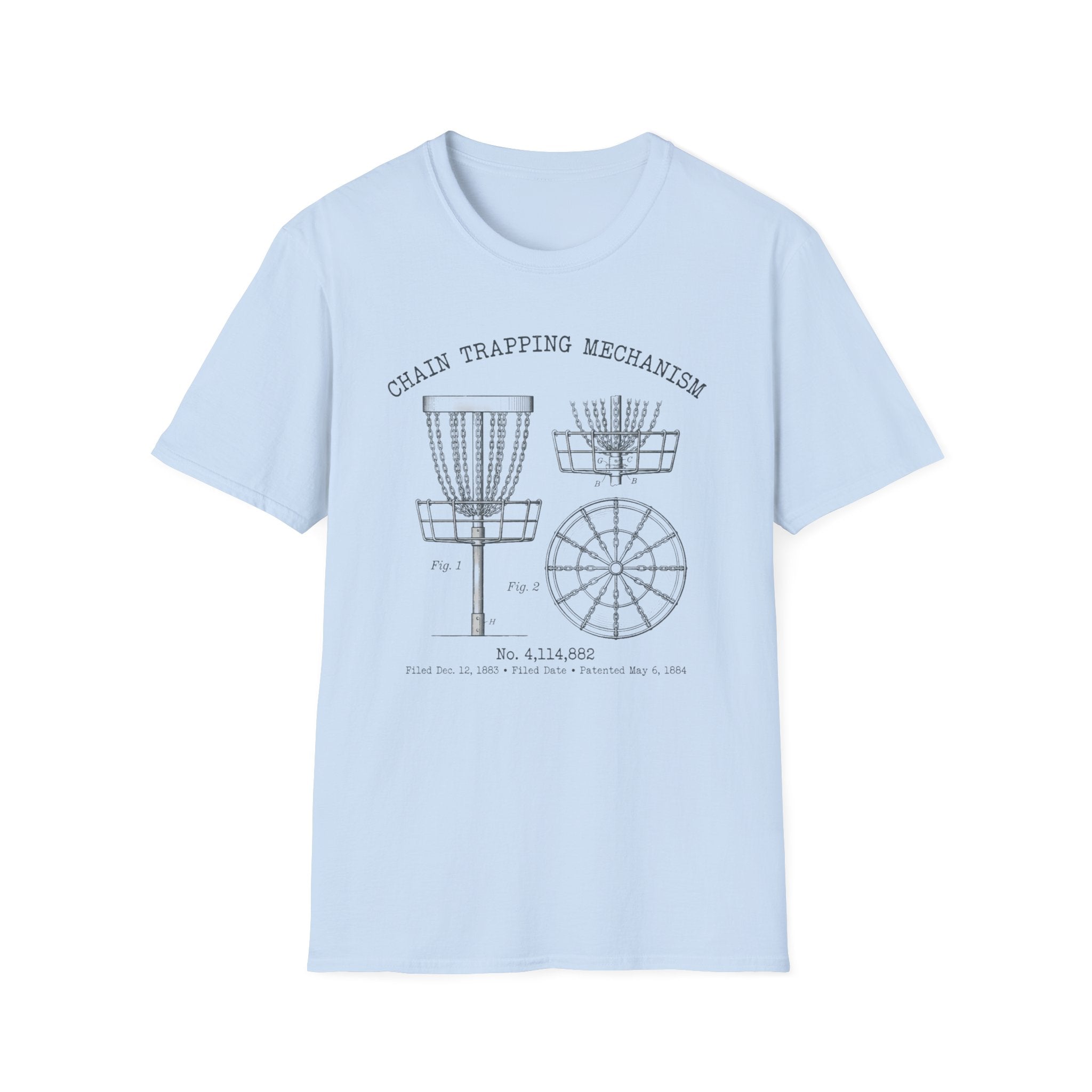 Chain Trapping Mechanism Patent Vintage Disc Golf T-Shirt