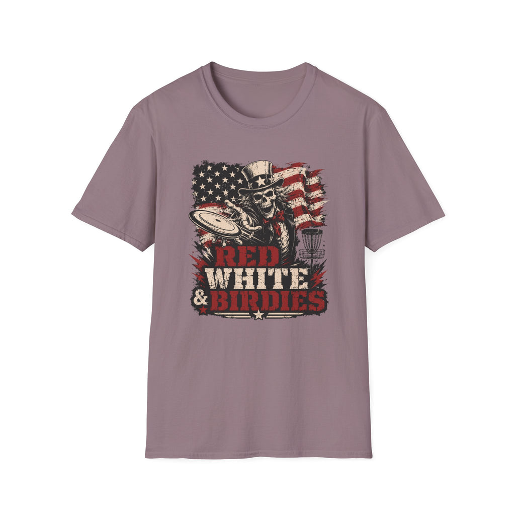 Red White and Birdies Vintage Disc Golf T-Shirt