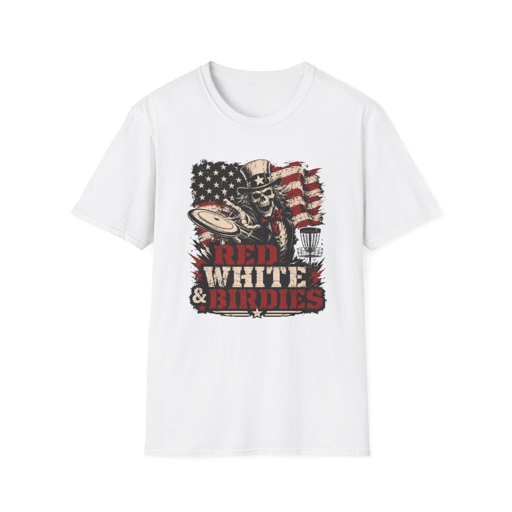 Red White and Birdies Vintage Disc Golf T-Shirt