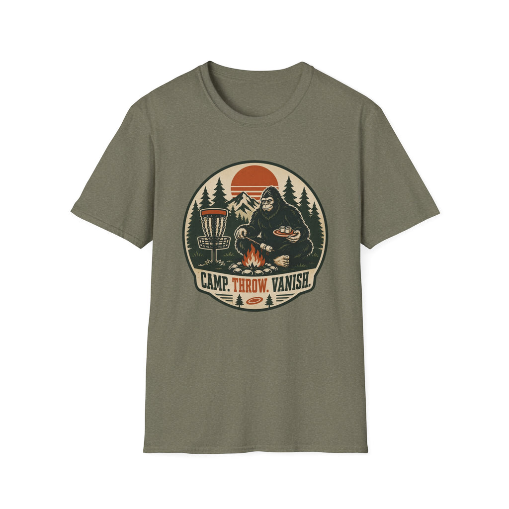 Camp, Throw, Vanish Vintage Disc Golf T-Shirt