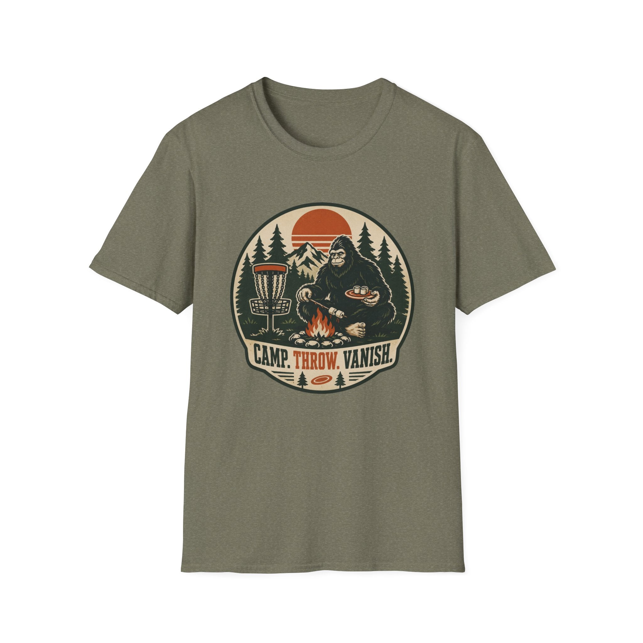 Camp, Throw, Vanish Vintage Disc Golf T-Shirt