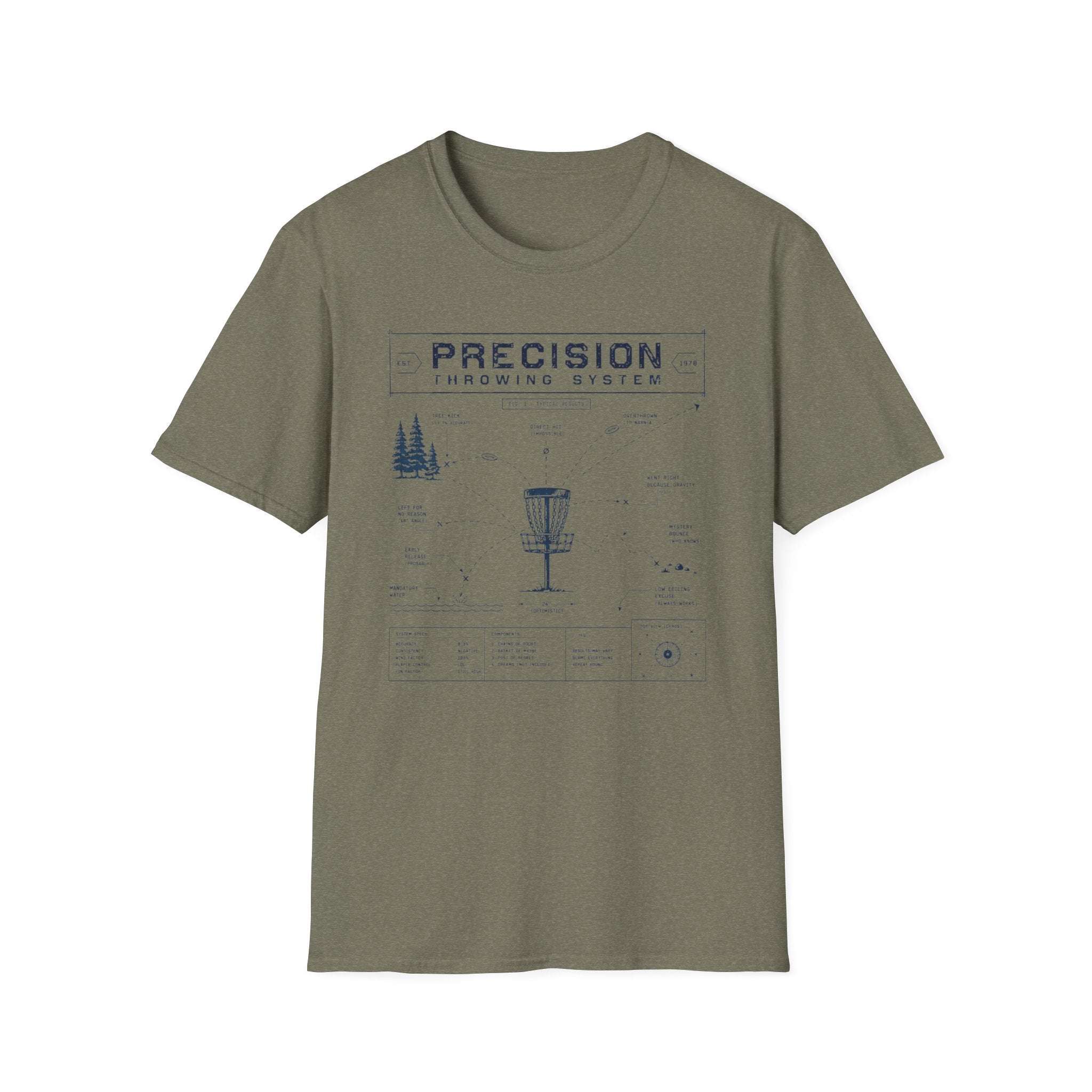 Precision Throwing System Vintage Disc Golf T-Shirt