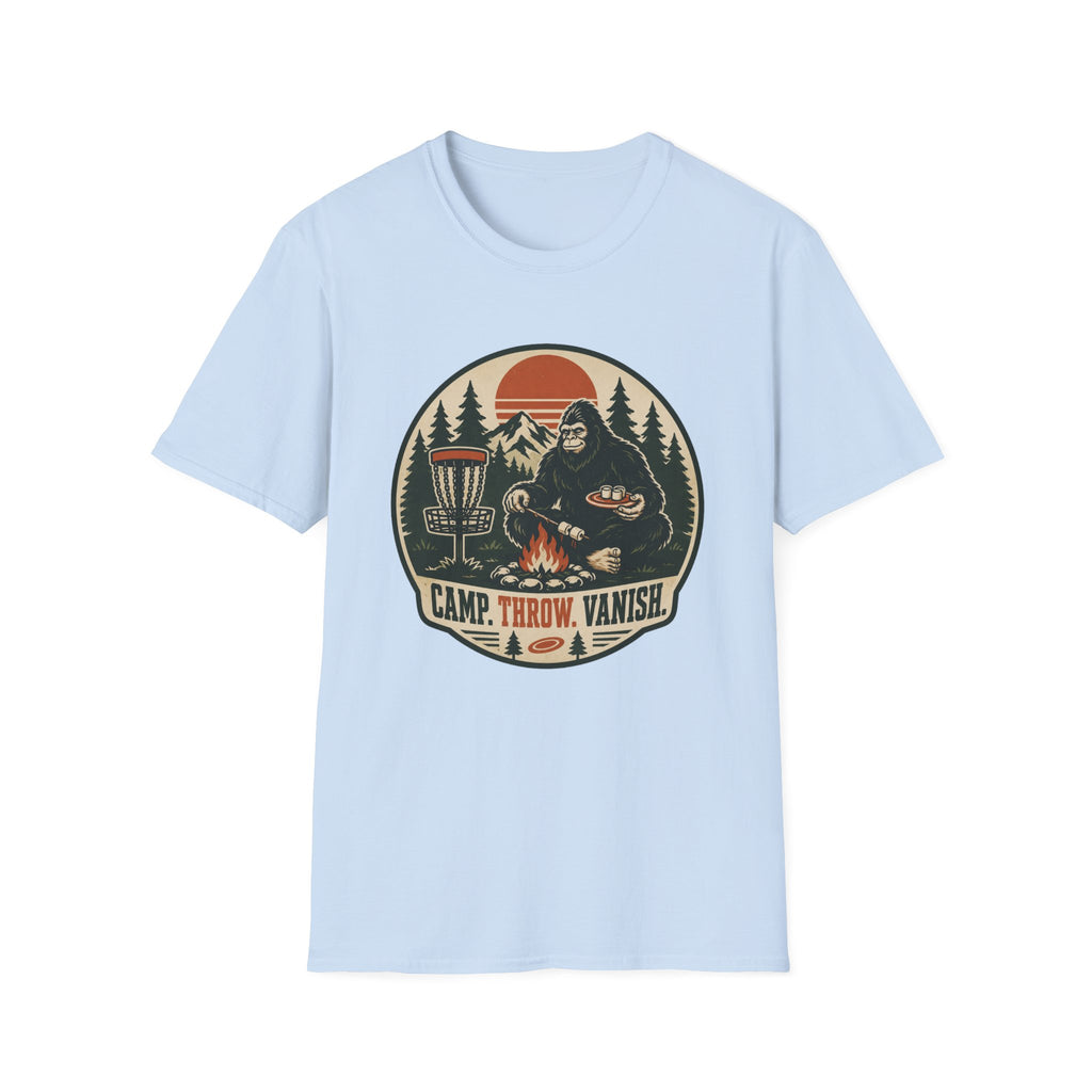 Camp, Throw, Vanish Vintage Disc Golf T-Shirt