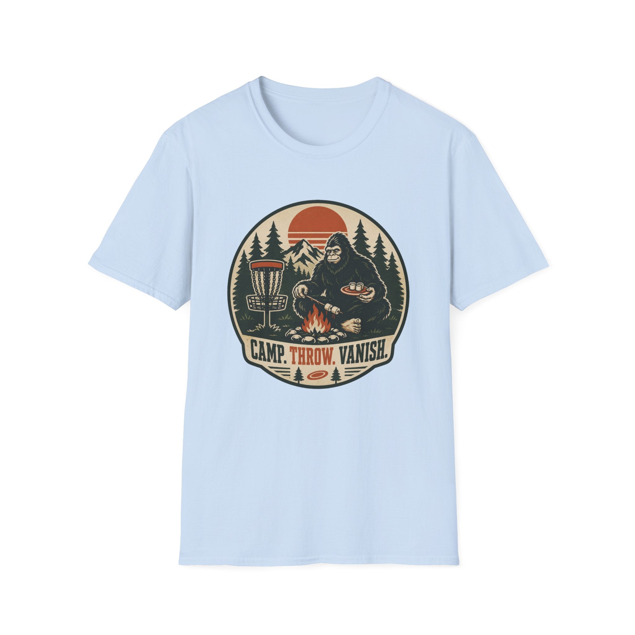 Camp, Throw, Vanish Vintage Disc Golf T-Shirt