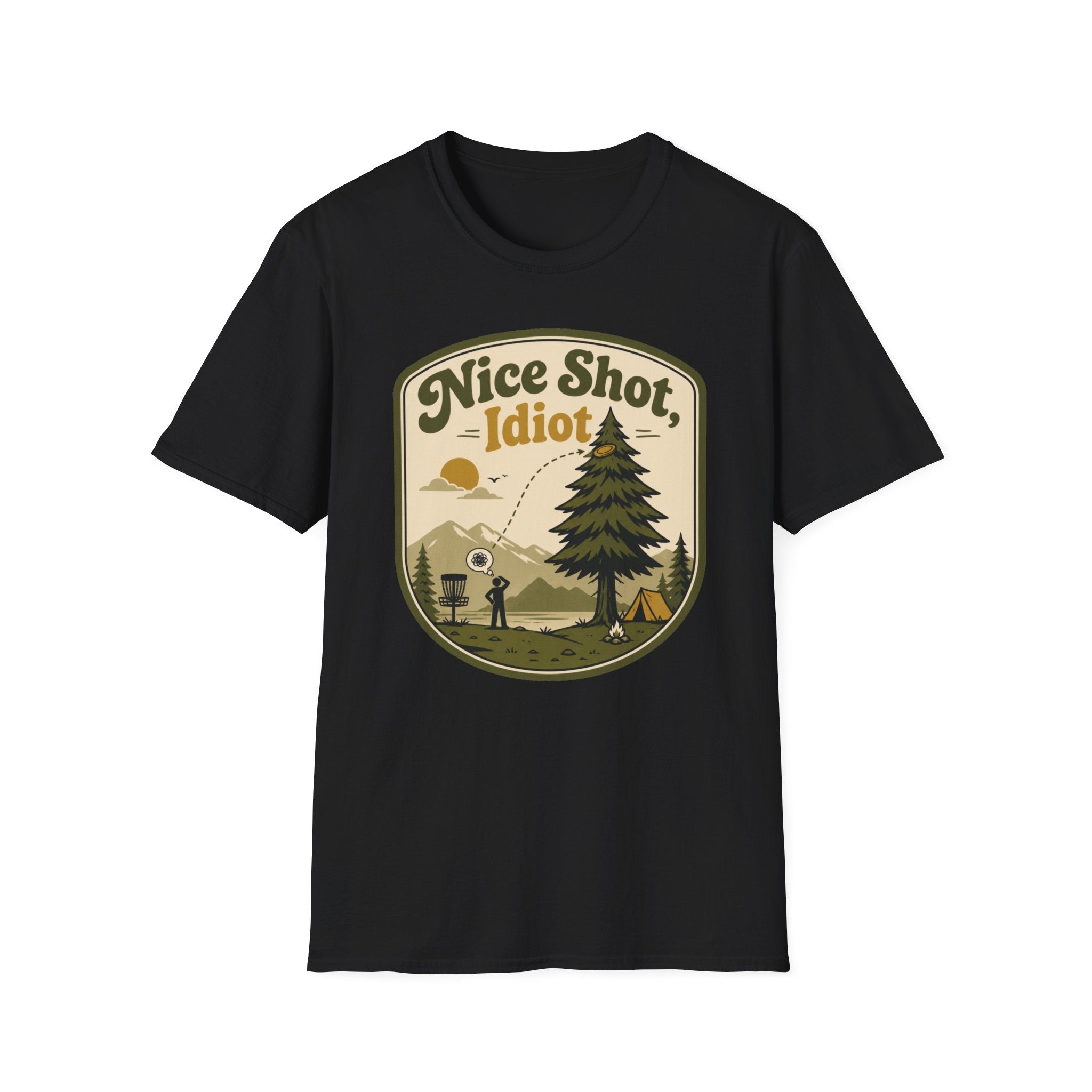 Nice Shot Idiot Vintage Disc Golf T-Shirt