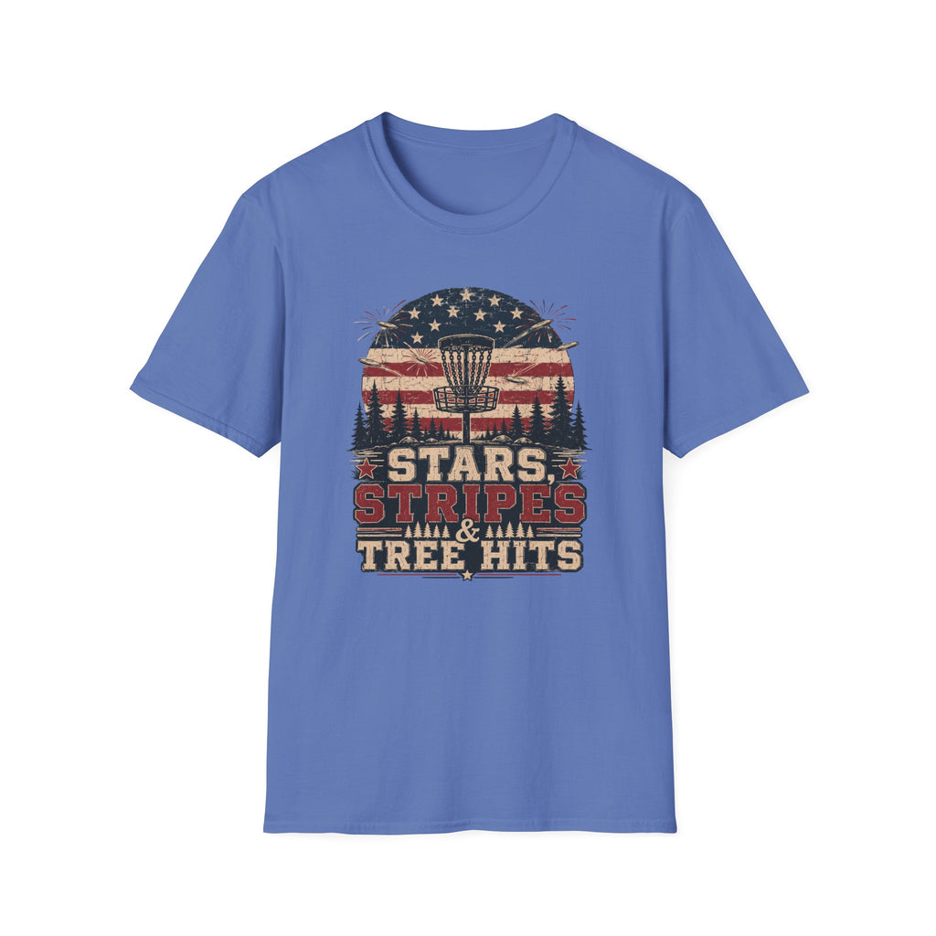Stars Stripes and Tree Hits Vintage Disc Golf T-Shirt