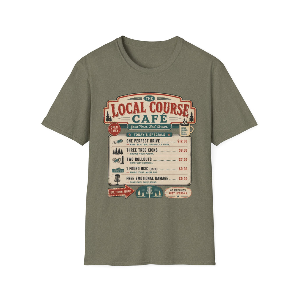 Course Cafe Menu Vintage Disc Golf T-Shirt