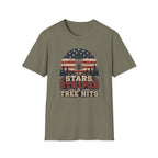 Stars Stripes and Tree Hits Vintage Disc Golf T-Shirt