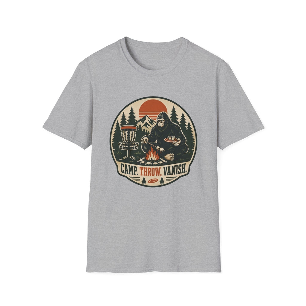 Camp, Throw, Vanish Vintage Disc Golf T-Shirt