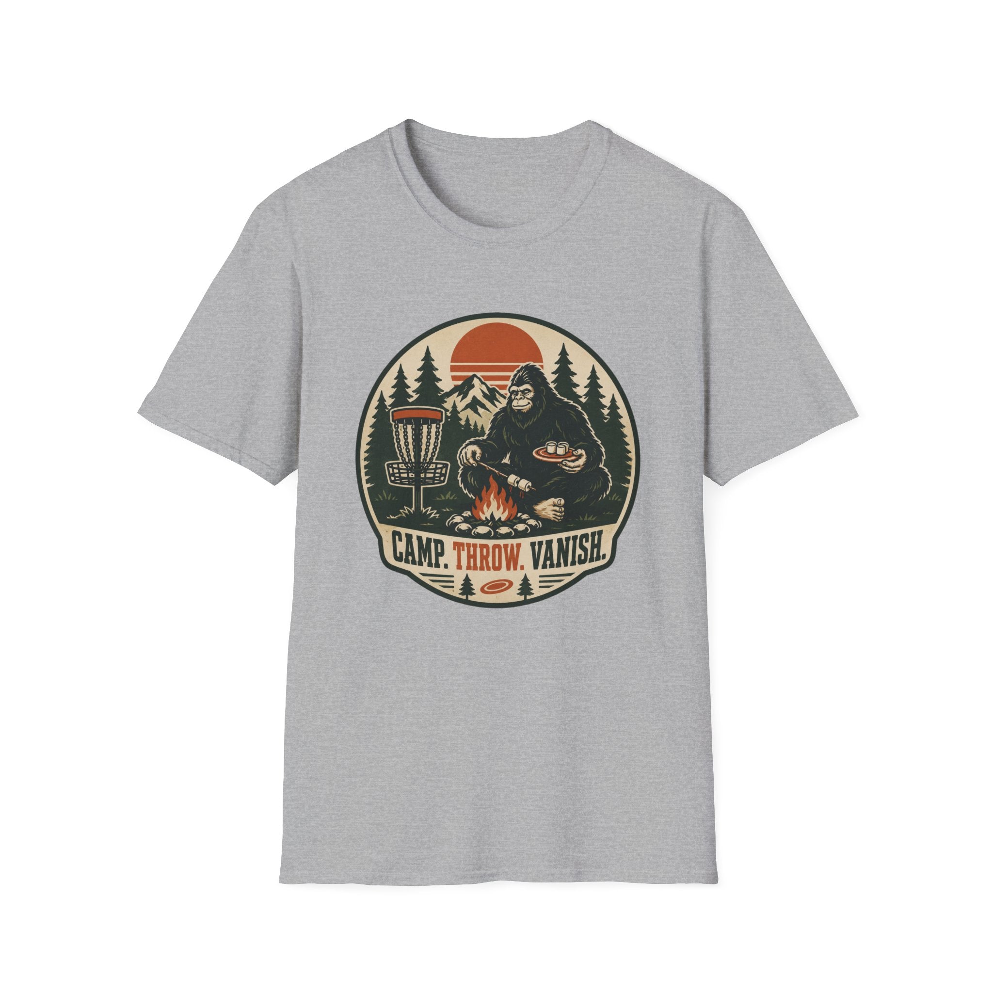 Camp, Throw, Vanish Vintage Disc Golf T-Shirt