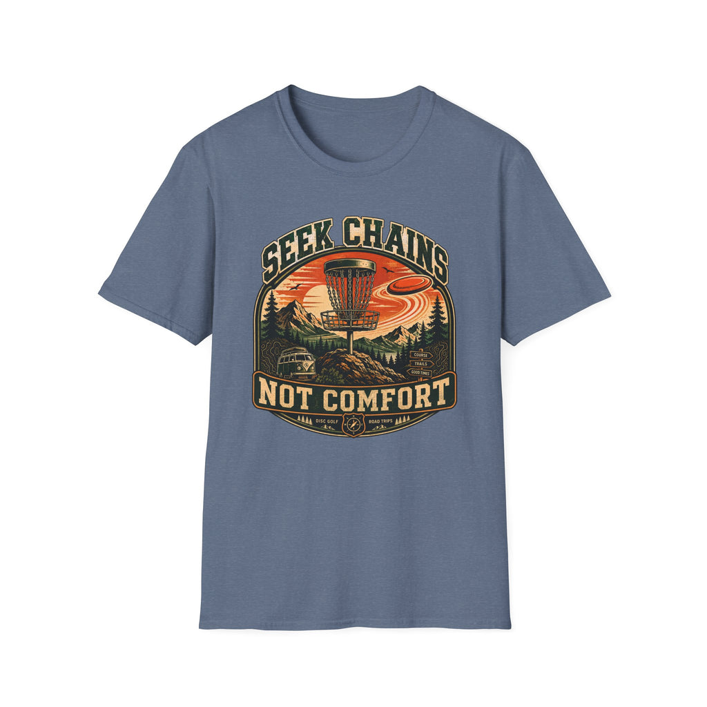 Seek Chains Not Comfort Vintage Disc Golf T-Shirt