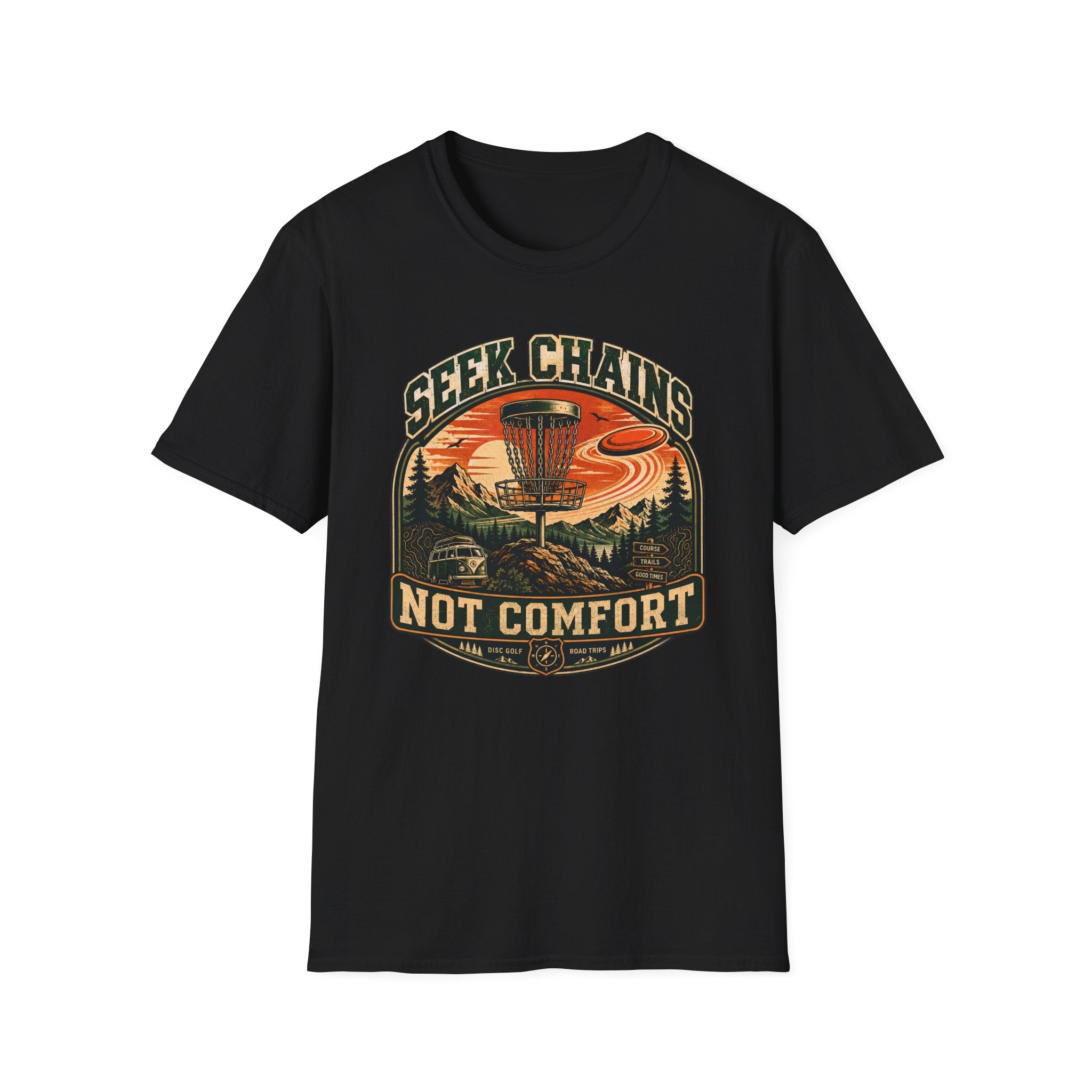 Seek Chains Not Comfort Vintage Disc Golf T-Shirt
