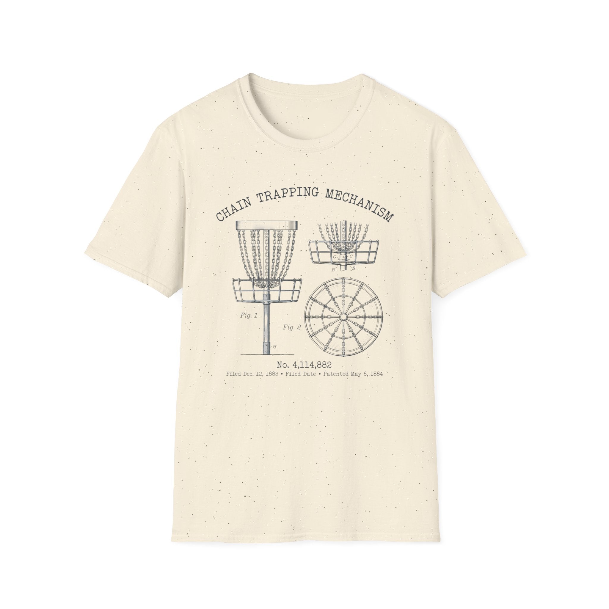 Chain Trapping Mechanism Patent Vintage Disc Golf T-Shirt