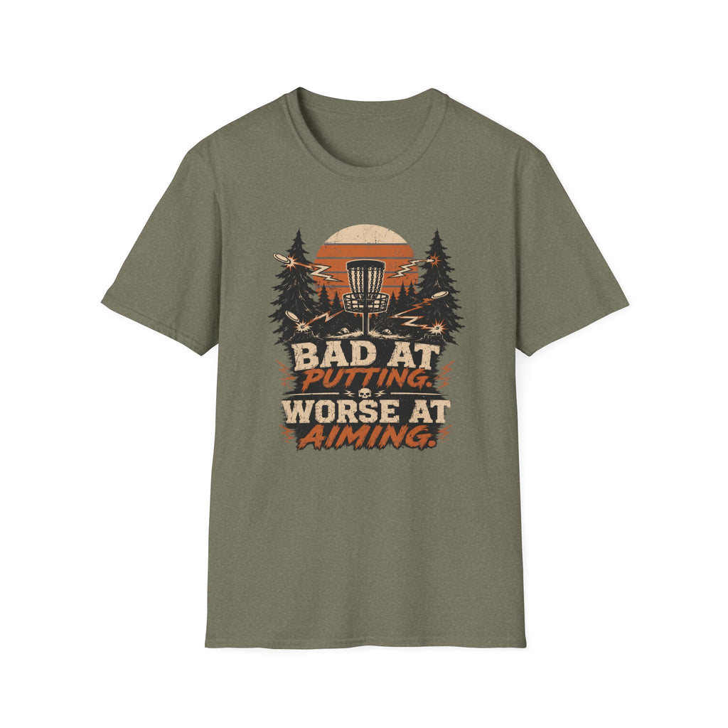 Bad at Putting - Worse at Aiming Vintage Disc Golf T-Shirt