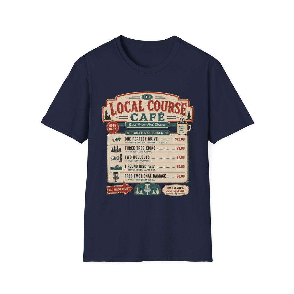 Course Cafe Menu Vintage Disc Golf T-Shirt
