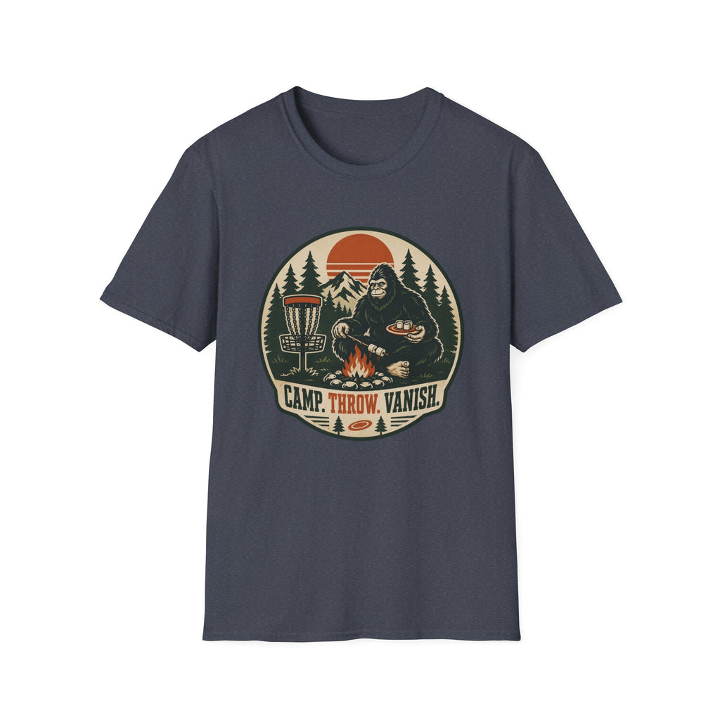 Camp, Throw, Vanish Vintage Disc Golf T-Shirt