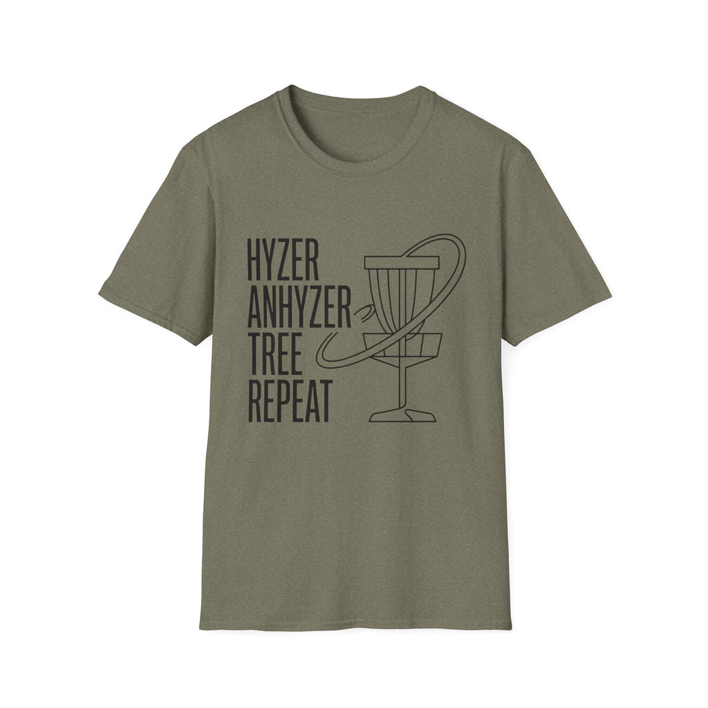 Hyzer Tree Repeat Vintage Disc Golf T-Shirt