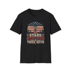 Stars Stripes and Tree Hits Vintage Disc Golf T-Shirt
