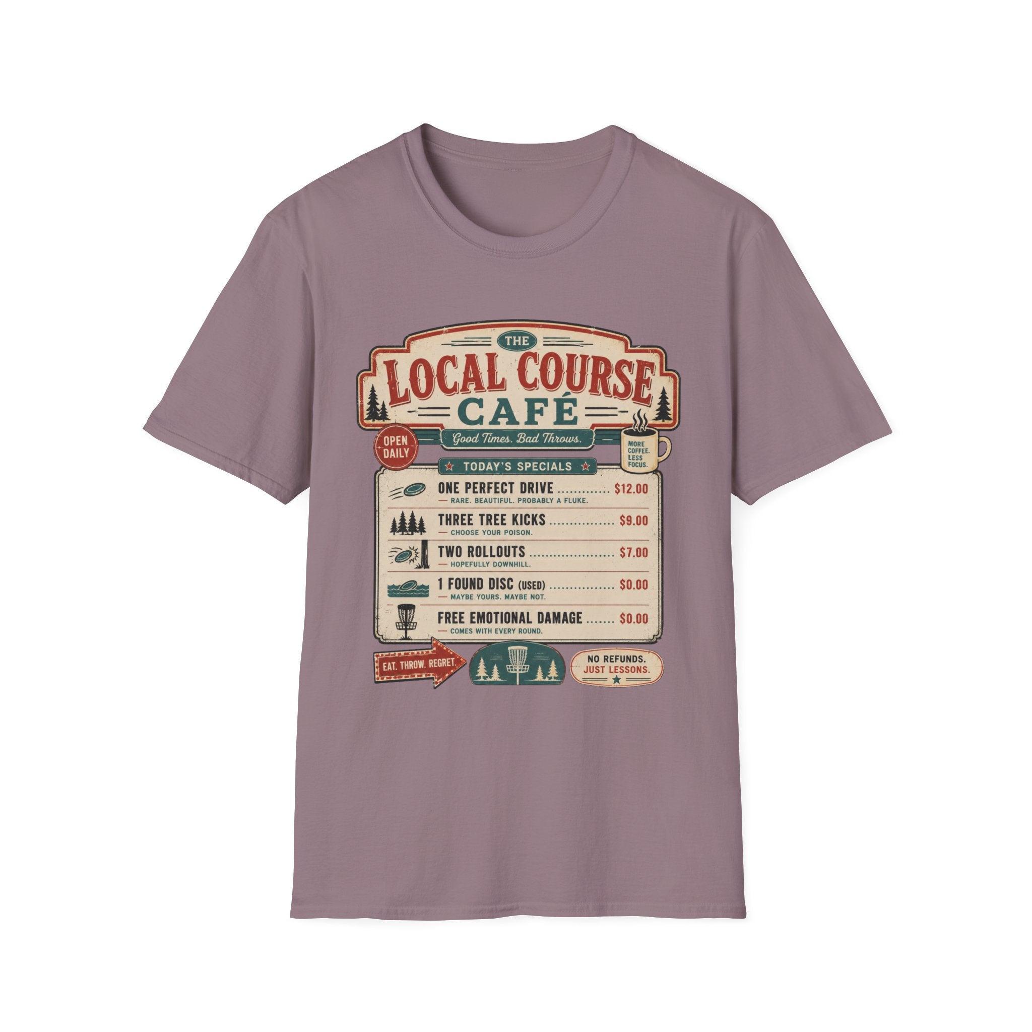 Course Cafe Menu Vintage Disc Golf T-Shirt
