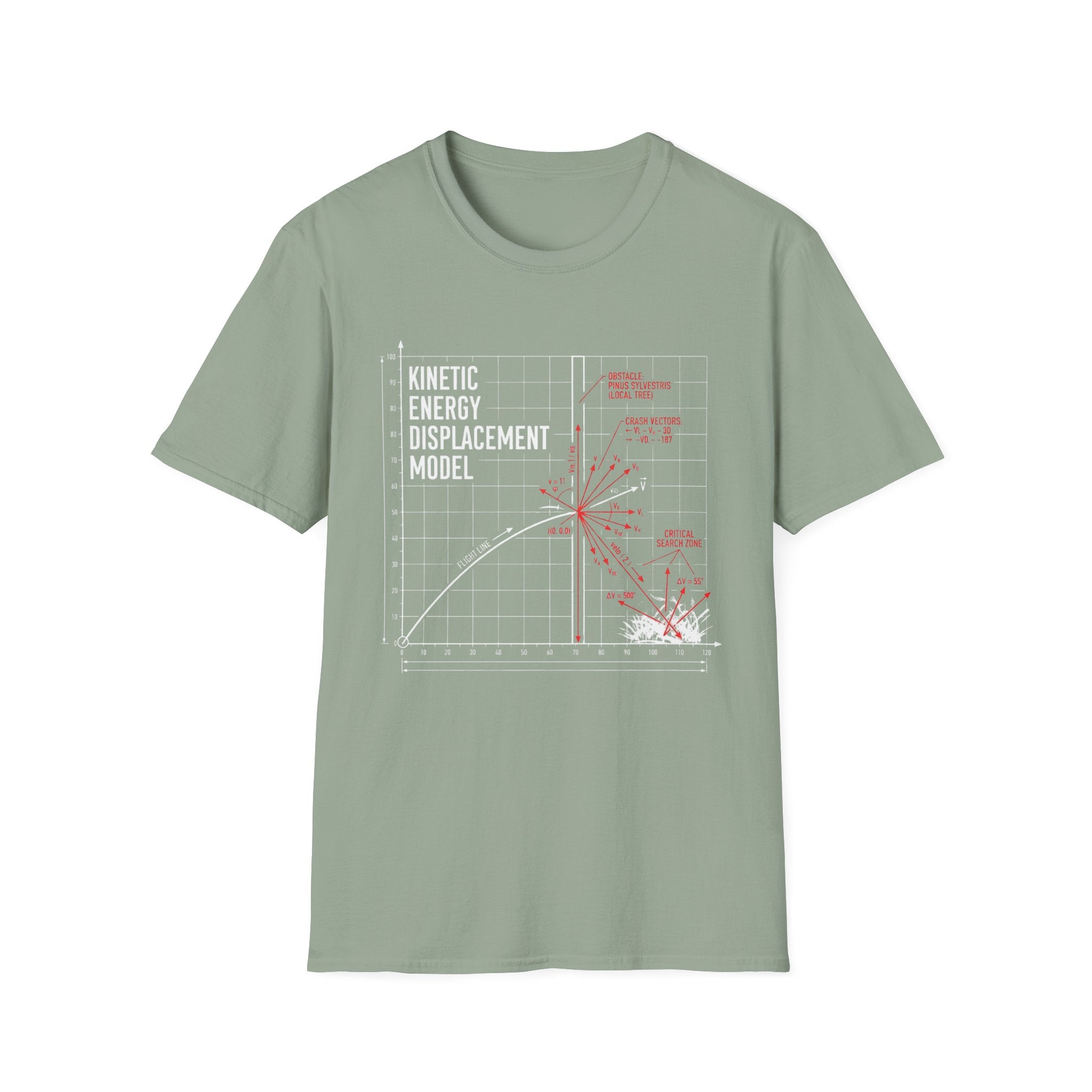 Kinetic Energy Displacement Model Vintage Disc Golf T-Shirt