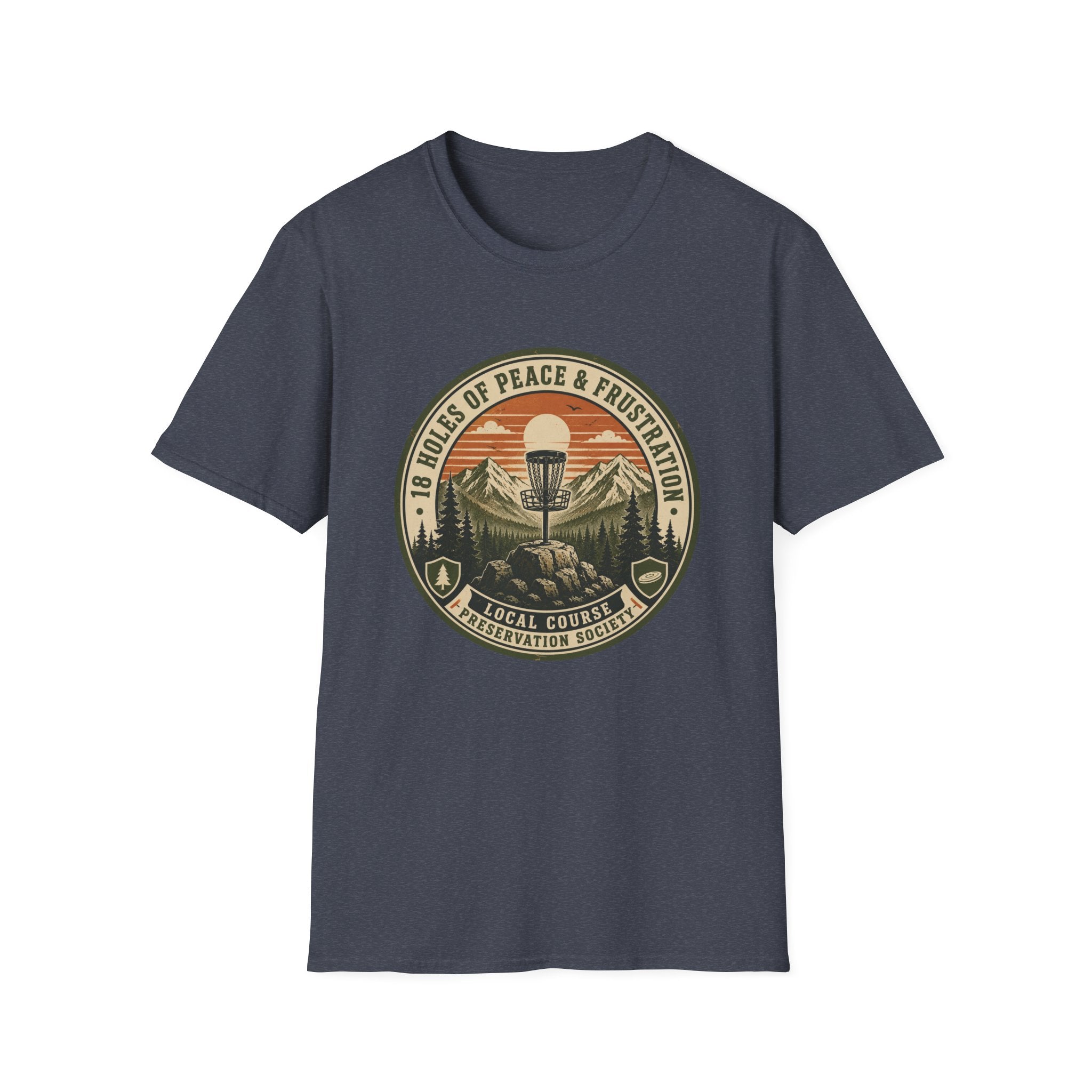18 Holes of Peace & Frustration Vintage Disc Golf T-Shirt