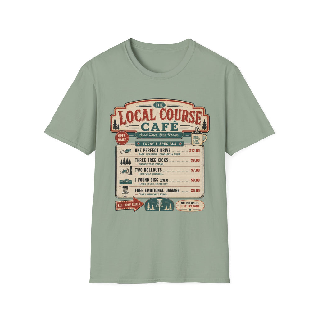 Course Cafe Menu Vintage Disc Golf T-Shirt