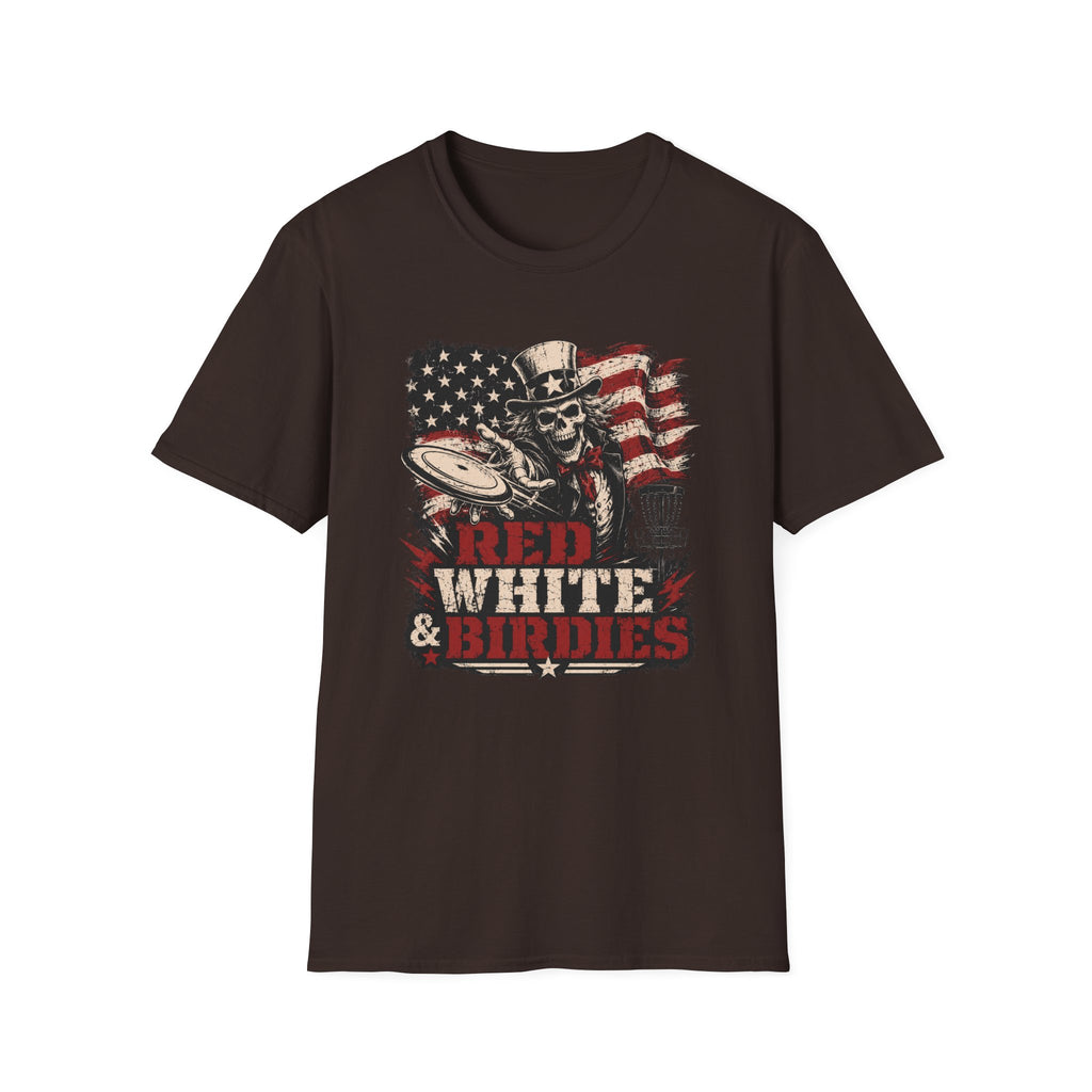Red White and Birdies Vintage Disc Golf T-Shirt