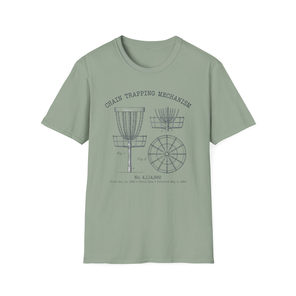 Chain Trapping Mechanism Patent Vintage Disc Golf T-Shirt