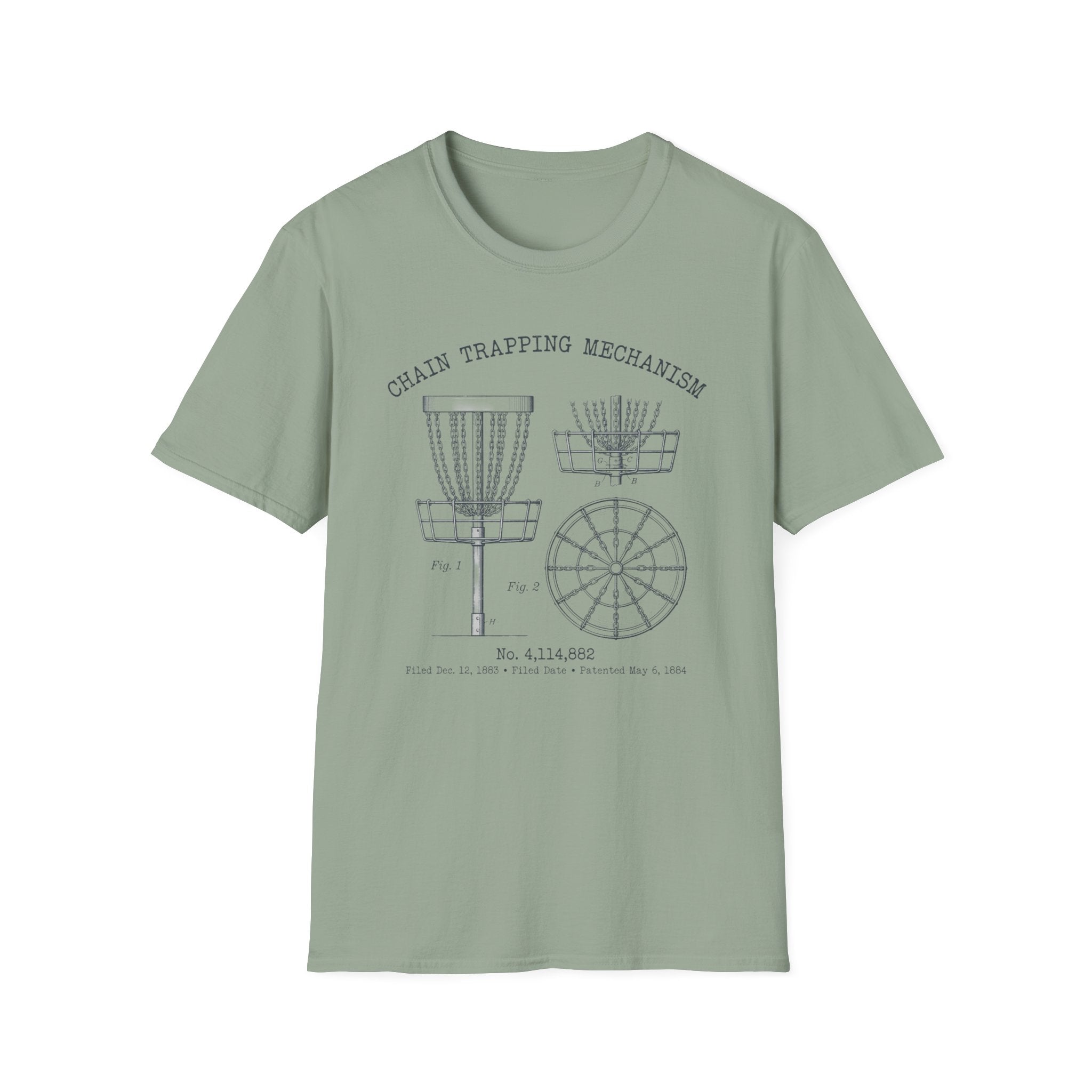 Chain Trapping Mechanism Patent Vintage Disc Golf T-Shirt
