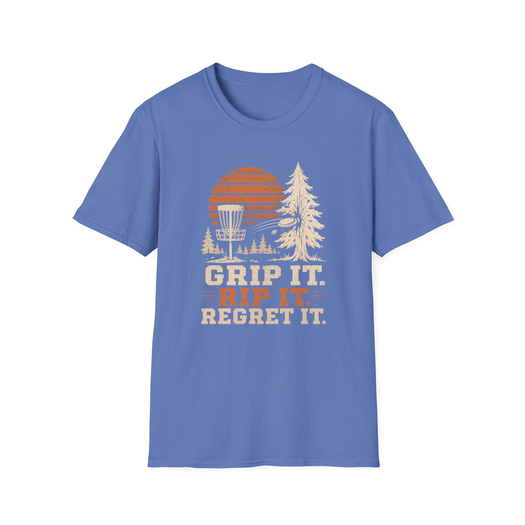 Grip It Rip It Regret It Vintage Disc Golf T-Shirt