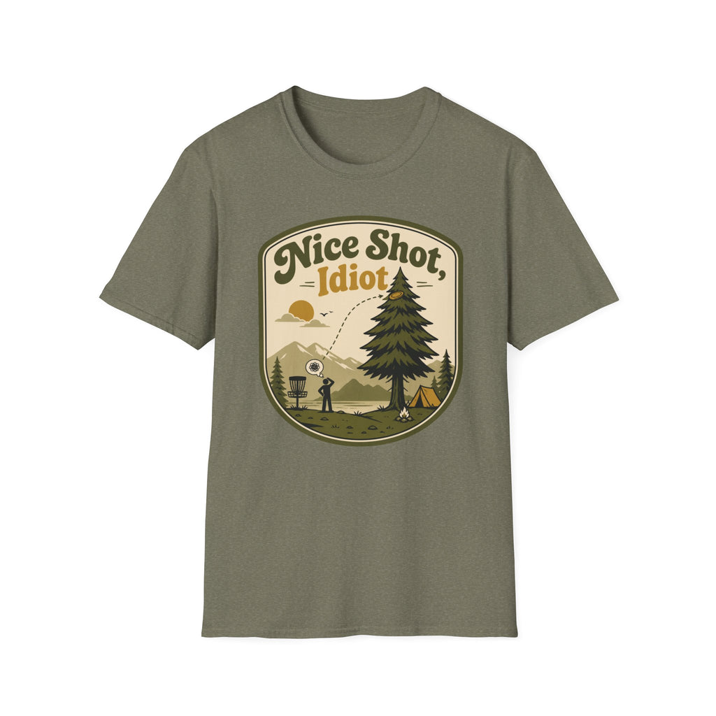 Nice Shot Idiot Vintage Disc Golf T-Shirt