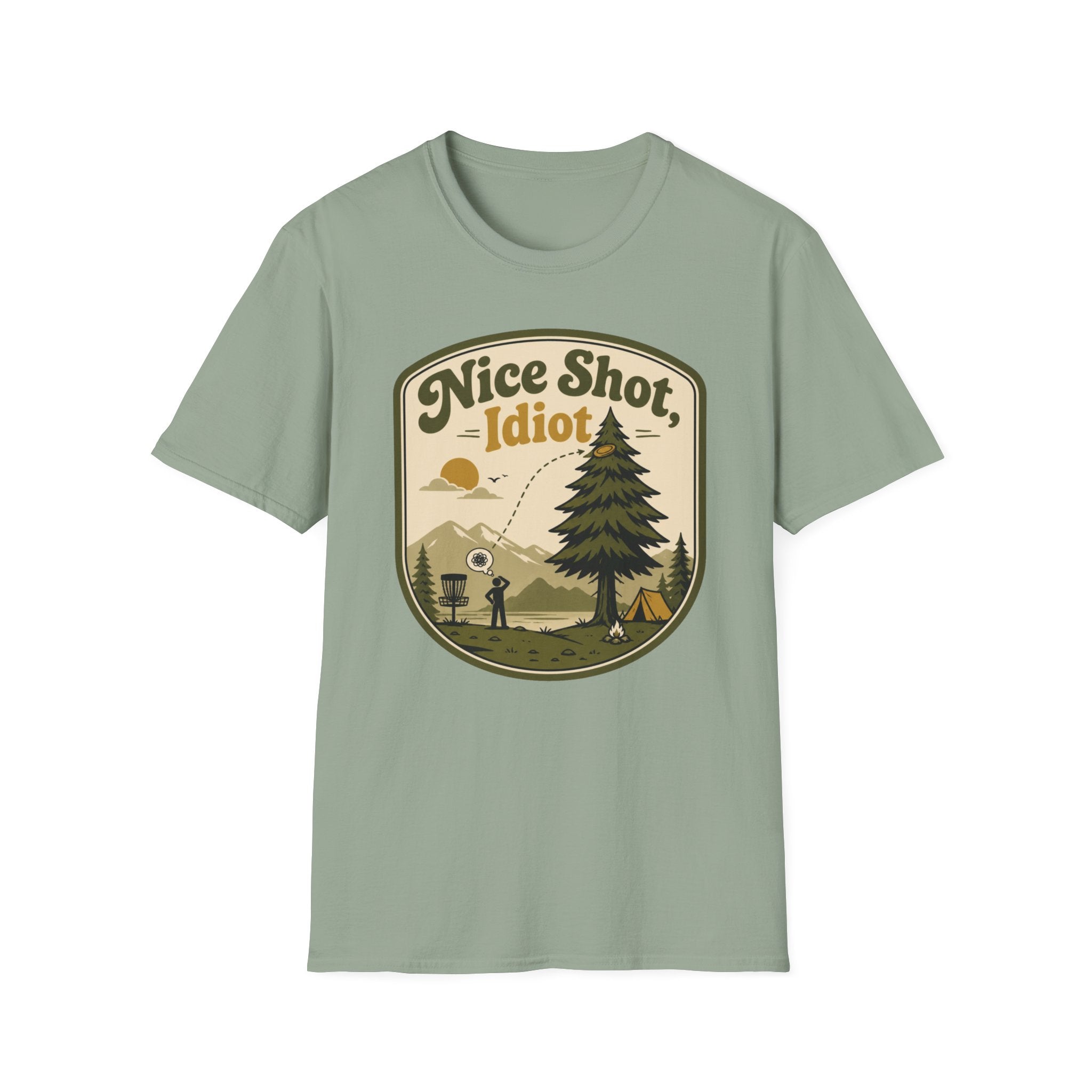 Nice Shot Idiot Vintage Disc Golf T-Shirt