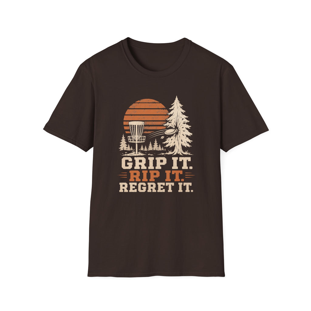 Grip It Rip It Regret It Vintage Disc Golf T-Shirt