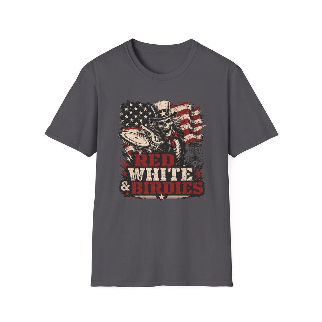 Red White and Birdies Vintage Disc Golf T-Shirt