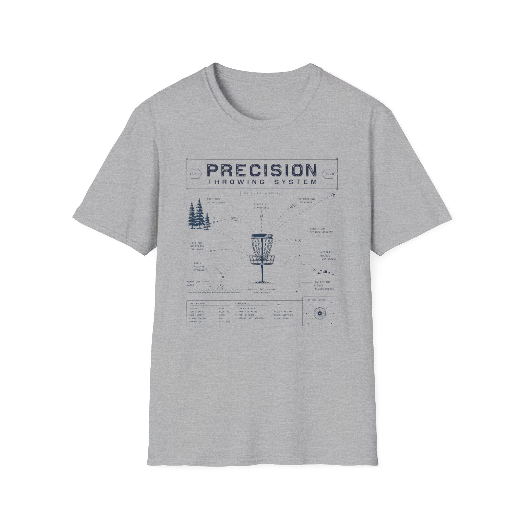 Precision Throwing System Vintage Disc Golf T-Shirt