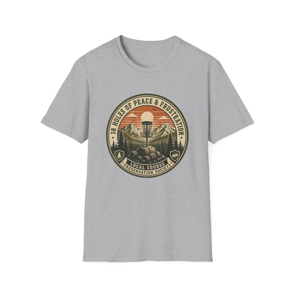 18 Holes of Peace & Frustration Vintage Disc Golf T-Shirt