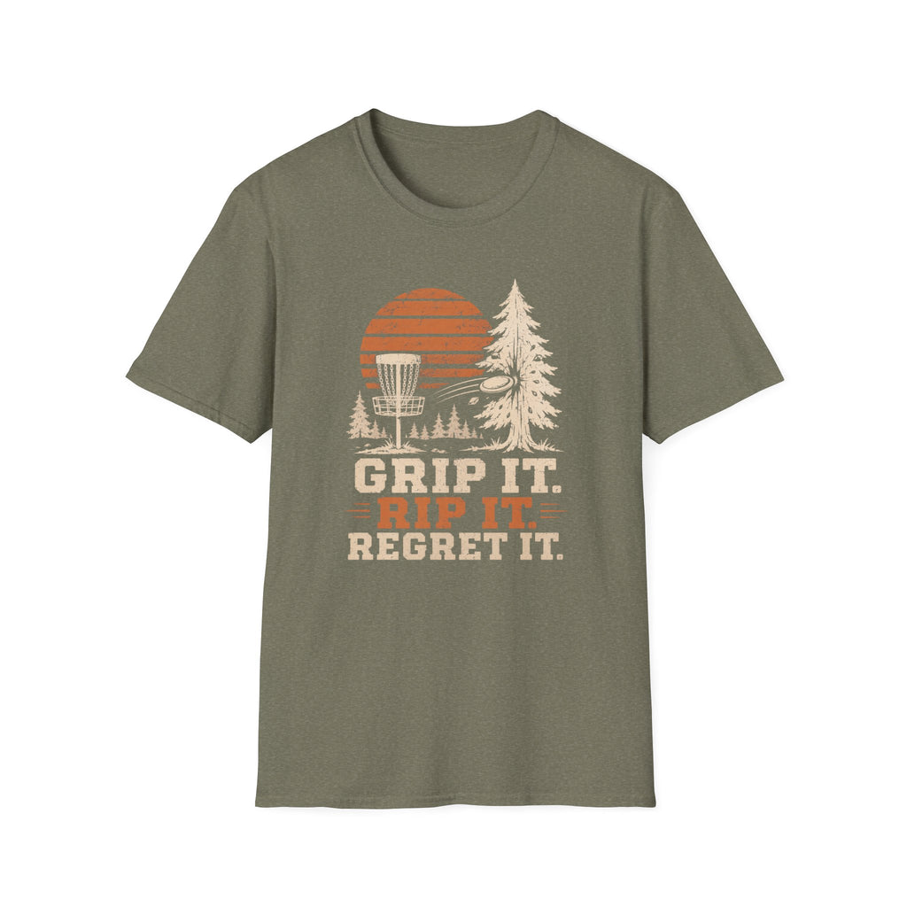 Grip It Rip It Regret It Vintage Disc Golf T-Shirt