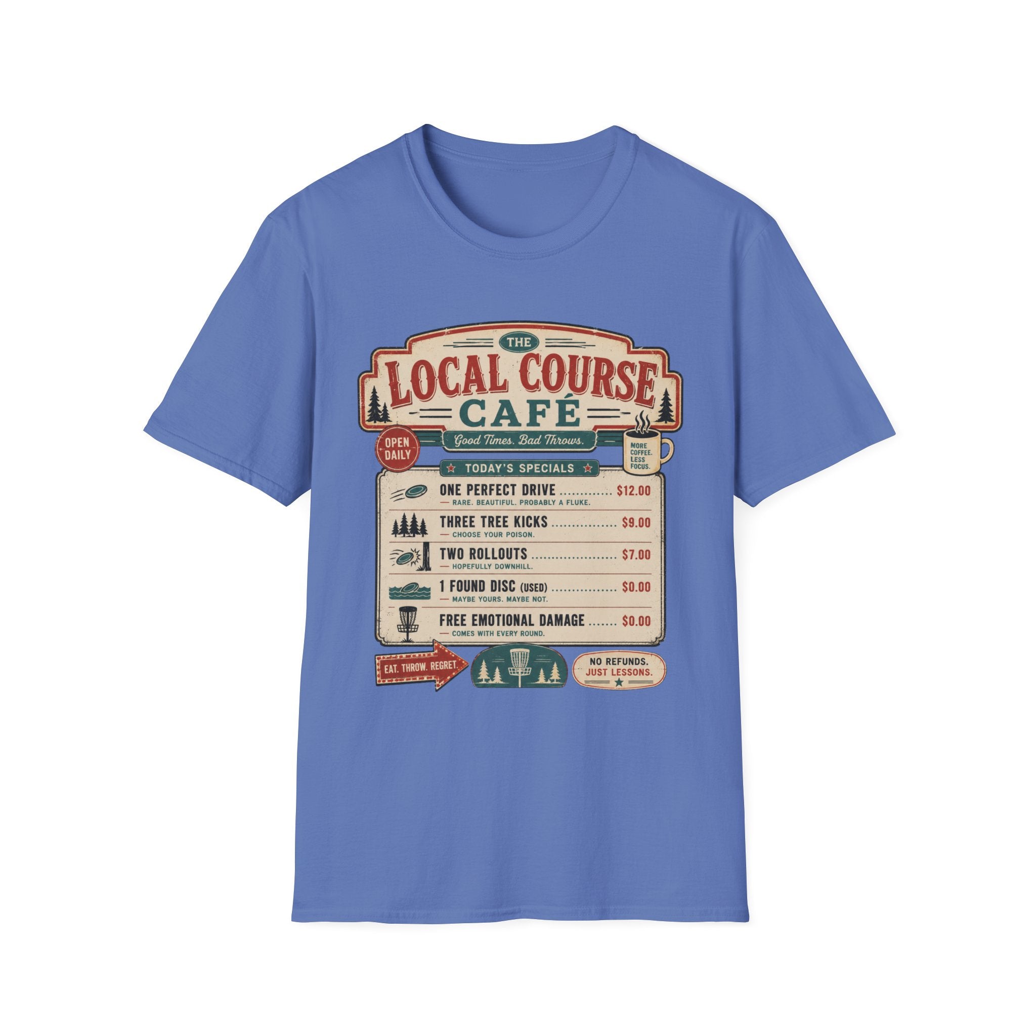 Course Cafe Menu Vintage Disc Golf T-Shirt