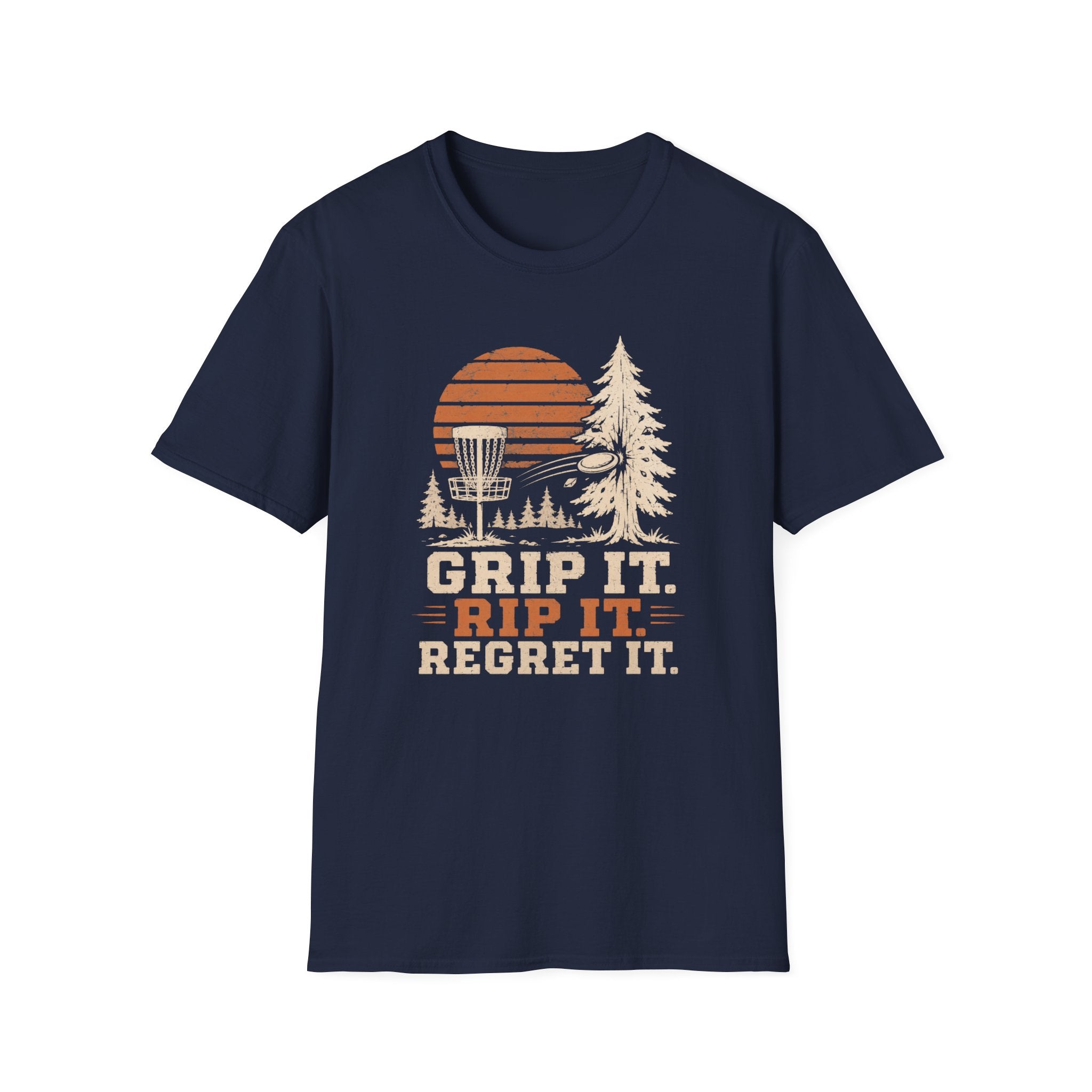 Grip It Rip It Regret It Vintage Disc Golf T-Shirt