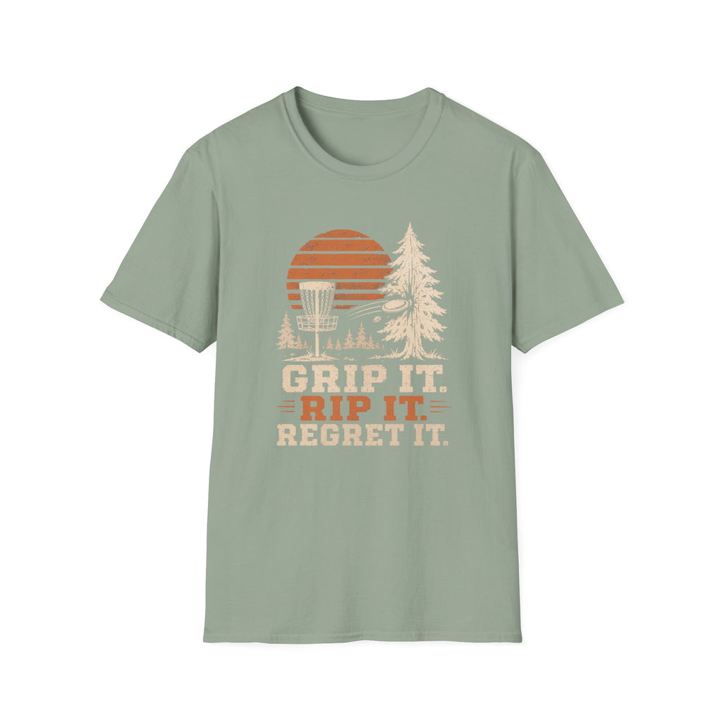 Grip It Rip It Regret It Vintage Disc Golf T-Shirt