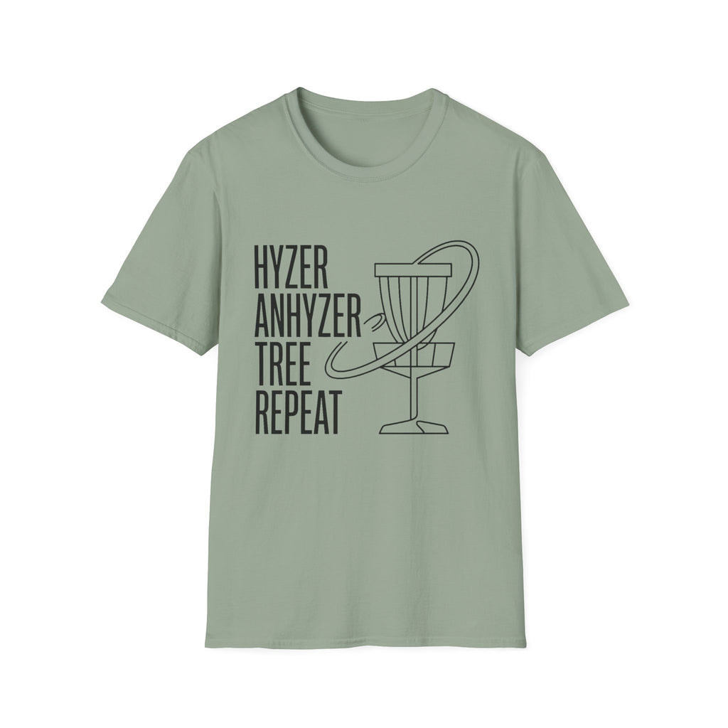 Hyzer Tree Repeat Vintage Disc Golf T-Shirt