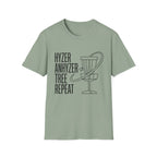 Hyzer Tree Repeat Vintage Disc Golf T-Shirt